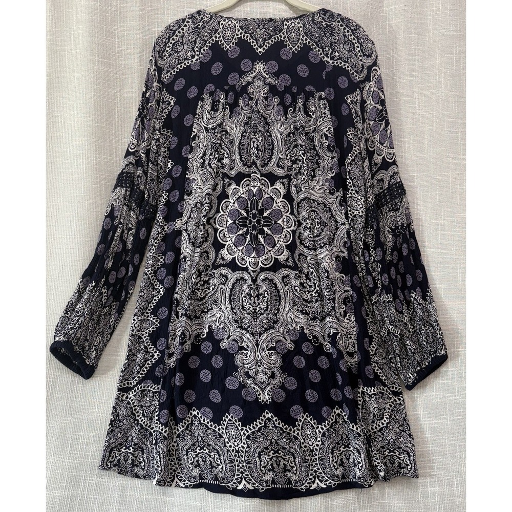 Altar'd State Women's Dress Size Small Rayon Navy Floral Summer Fall Beach Boho‎ - Picture 2 of 7